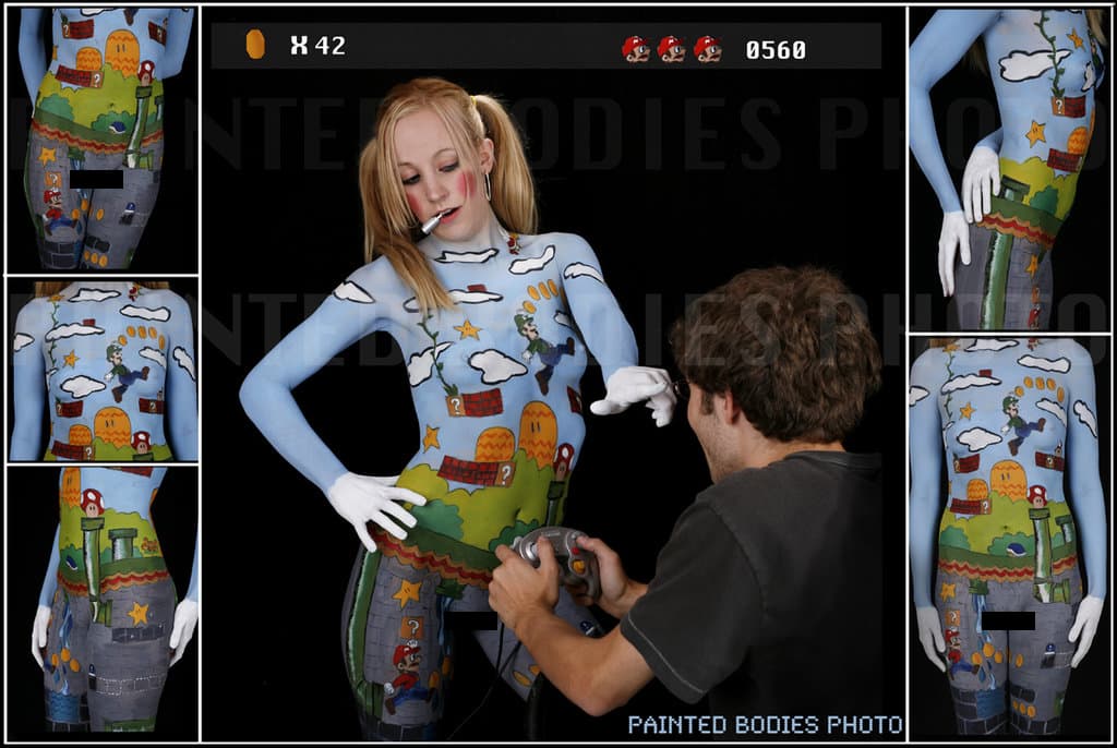 mario-body-paint-bild