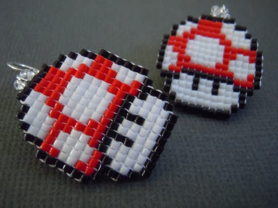 mushroom-pixel-ohrringe